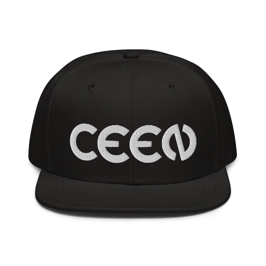 CEEN Solid White Logo Black Snapback